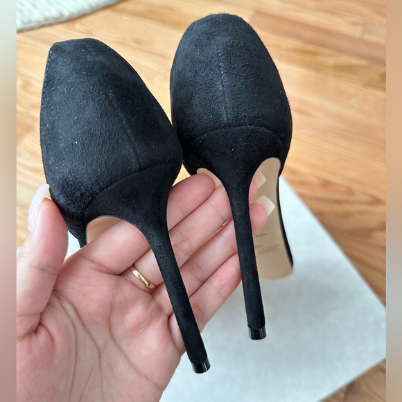 Jimmy Choo Black Suede Diamond Crystal Heels, 37.5 - Picture 3 of 6
